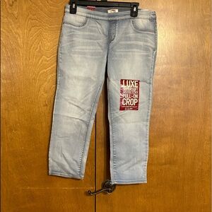 NWT 2 for 1 deal* stretchy pull on washed out crop jeans junior size 11